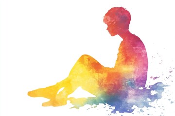 Poster - A person sitting on the ground with a peaceful expression, perfect for use in editorial or commercial contexts