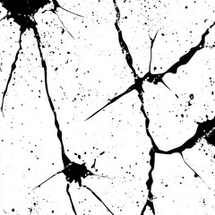 Poster - Abstract black ink splatters on a white background, creating a striking contrast and dynamic visual effect.