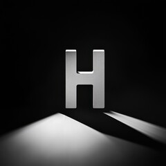 Poster - A metallic letter 'H' stands prominently in a dark background, illuminated by dramatic lighting.