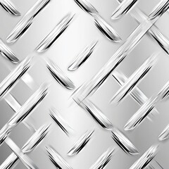 Poster - Shiny silver diamond plate texture with a modern metallic finish.