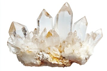 Poster - A cluster of clear crystals sits atop a rocky outcropping, offering a glimpse into the natural world