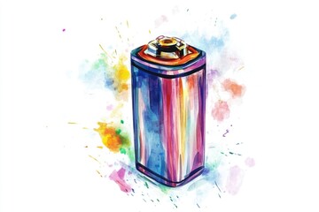 Poster - A hand-painted illustration of a classic soda can in a whimsical style