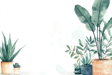 Aufkleber - Two potted plants sit on a table, providing a touch of greenery to the space