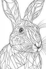 Aufkleber - A simple illustration of a rabbit in monochrome tones