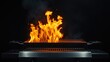 © sasiprapa - Intense Flames Ignite Modern Grill Ready for Delicious Food