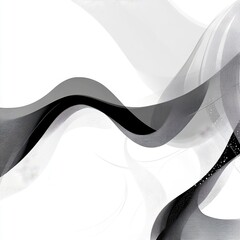 Poster - Abstract monochrome waves create a sense of movement and fluidity in a minimalistic design.