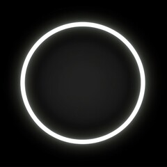 Poster - A glowing white circle against a black background, creating a striking and minimalist visual impact.
