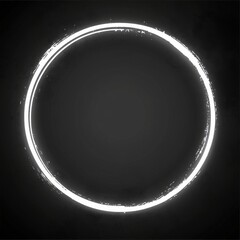 Poster - A minimalist white circular brush stroke on a black background, creating a striking contrast and modern aesthetic.