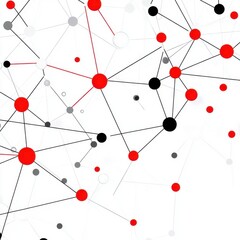 Poster - Abstract network illustration featuring red, black, and gray nodes connected by lines.