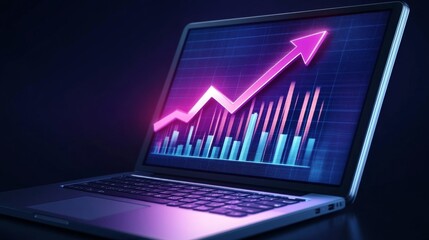 Poster - Business growth analysis office workspace digital graphs modern environment close-up view data visualization insights