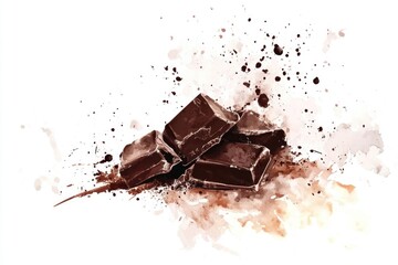 Poster - A single piece of chocolate placed on a table, ready to be enjoyed