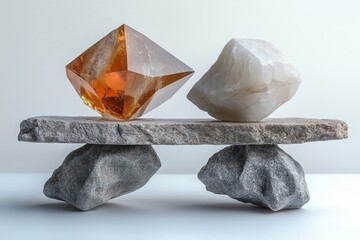 Poster - A pair of rocks forming a pyramid shape, ideal for nature-themed illustrations and designs