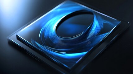 Poster - Dynamic blue abstract design digital art technology modern aesthetic close-up visual innovation