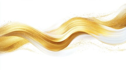 Poster - Artistic golden wave abstract design digital canvas modern graphics minimalist style creative perspective visual concept