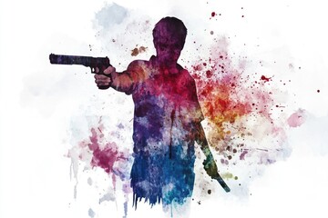 Poster - A person holding a firearm in their right hand