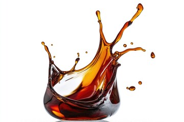 Poster - A splash of liquid in a glass on a white surface