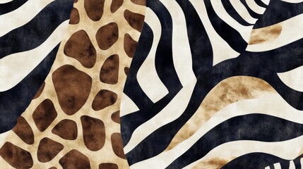 Poster - Vibrant animal patterns abstract design digital artwork creative space aesthetic viewpoint nature-inspired concept
