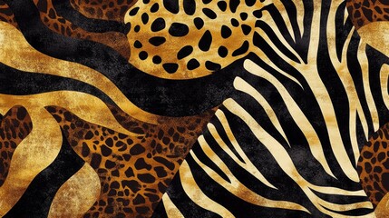 Poster - Bold animal patterns and textures fashion design digital art abstract close-up view creative inspiration
