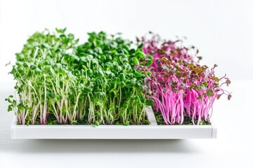 Sticker - Fresh sprouts arranged on a clean white surface