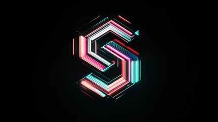 Poster - Dynamic abstract logo animation digital realm graphic design neon colors close-up visual identity exploration