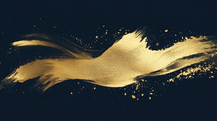 Poster - Golden brush strokes create abstract art digital canvas modern design artistic environment creative viewpoint