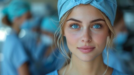 Poster - Depict a nurse checking on a patient's incision site and