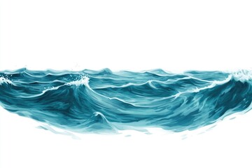 Poster - A large ocean body with waves and horizon