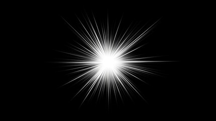 Wall Mural - a lens flare glow light effect on a black background, featuring rays of light, overlays, or flares.