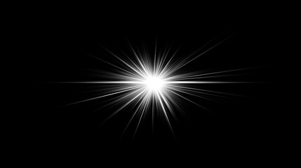 Wall Mural - a lens flare glow light effect on a black background, featuring rays of light, overlays, or flares.