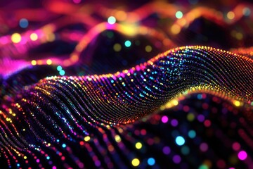Poster - A bright and vibrant background with twinkling lights, ideal for use in party or festival settings