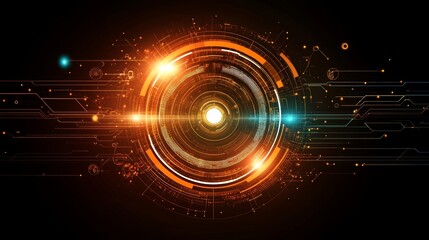 Abstract technology background. Futuristic interface. Digital data flow.