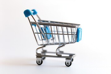 Poster - A small shopping cart on a white background