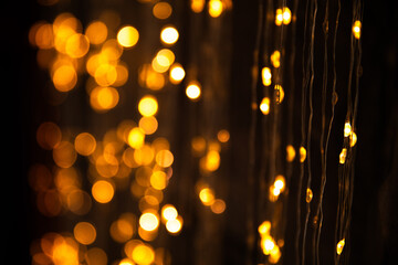 Canvas Print - abstract bokeh light on black background