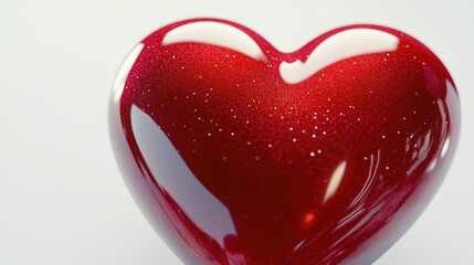 Sticker - A red heart shaped object placed on a white surface, ideal for Valentine's Day or romantic theme projects