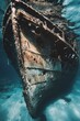 © Alla - An old rusted boat lying in the water
