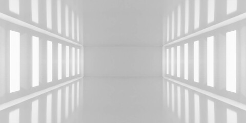 Poster - Futuristic Minimalist Interior Space 3d render wallpaper background