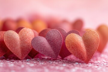 Aufkleber - Close-up shot of a bunch of paper hearts