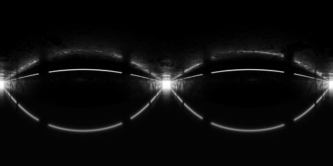 Poster - Futuristic Abstract Tunnel with Glowing Lines 360 vr 3d render panorama