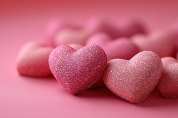 Poster - A cluster of pink hearts on a bright pink background, perfect for Valentine's Day or romantic celebrations