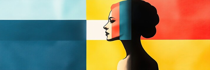 Aufkleber - Exploring the Depths of Identity Through Minimalist Pop Art and Vivid Color Fractal Illusions