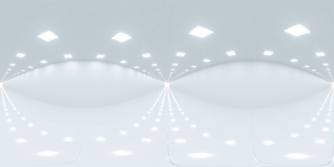 Poster - Minimalist White Interior with Bright Lighting 360 vr 3d render panorama