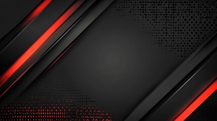Fototapete - Abstract red and black geometric background