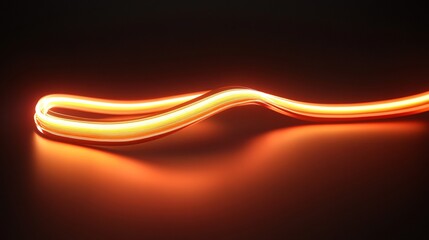 Aufkleber - Abstract glowing orange lines create a dynamic, fluid motion in a dark setting, evoking energy and movement.