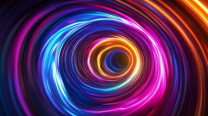 Poster - A vibrant swirl of luminous colors, creating a mesmerizing tunnel effect in blues, purples, and oranges.