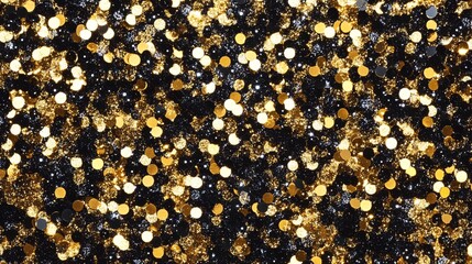 Poster - Stunning golden glitter background with black accents, perfect for festive occasions.