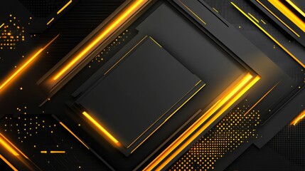 Poster - Abstract black and gold geometric background
