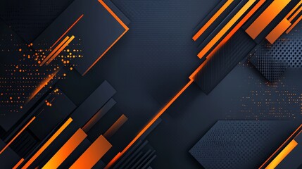 Poster - Abstract geometric background with orange and black shapes.