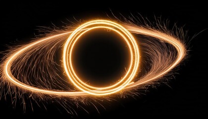 Poster - Radiant Gold Circle Design A Bright Element of Light and Shine Captivating Glow and FireInspired Wallpaper for a Stunning Visual Experience