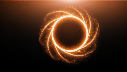Poster - Radiant Golden Circle A Bright and Shimmering Element of Light and Fire Captivating Wallpaper Design for a Dazzling Atmosphere