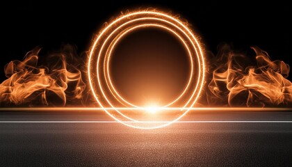 Poster - Radiant Gold Circle A Bright and Shining Element of Light, Glow, and Fire Captivating Design Wallpaper for a Luxurious Ambiance
